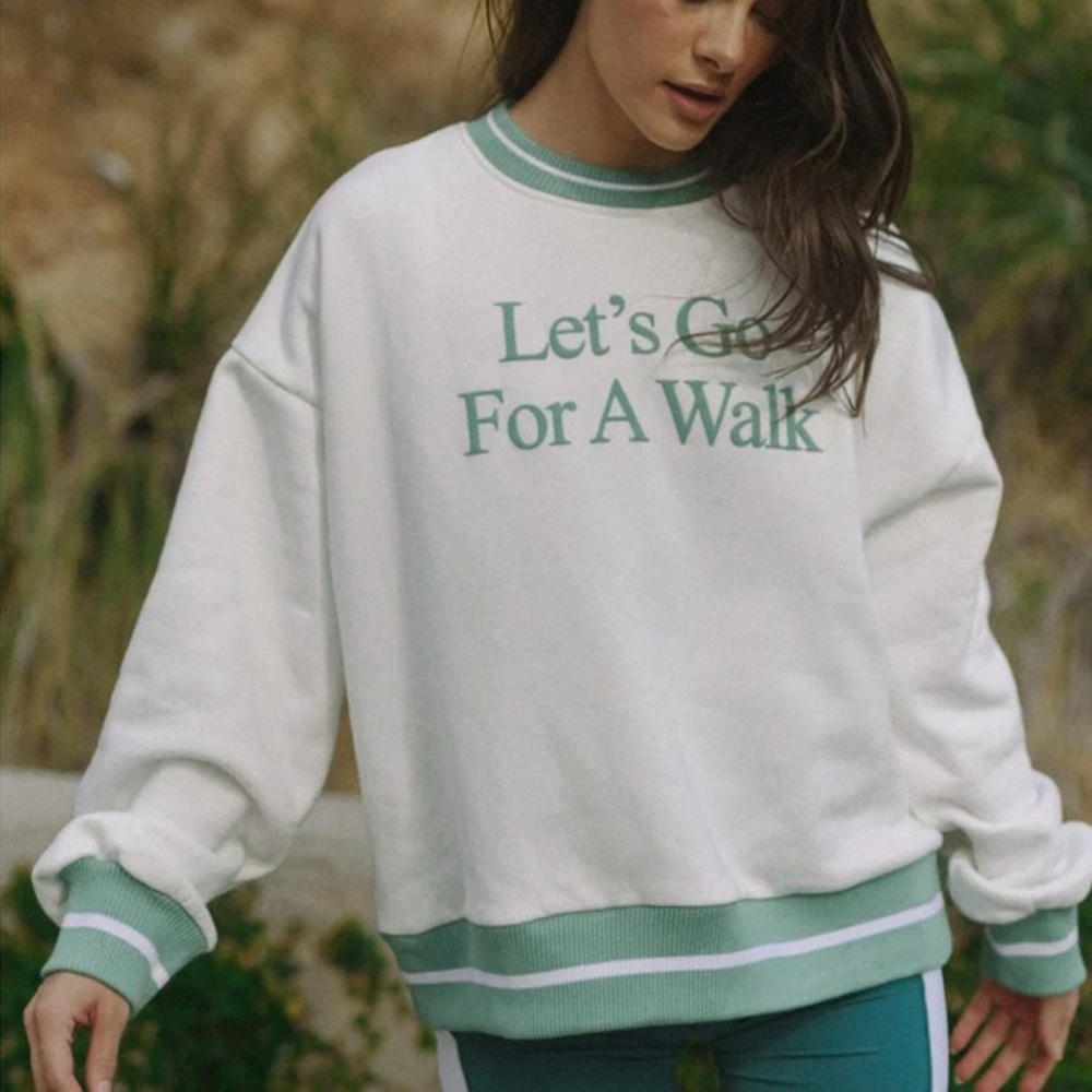 White and Green Women's Sweatshirt
